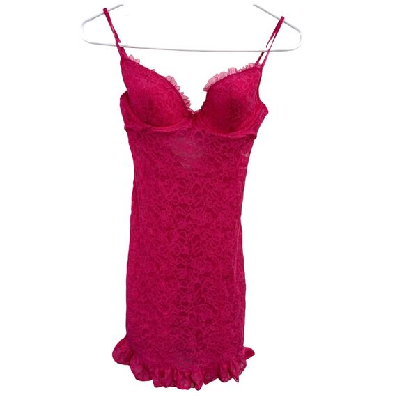 Victoria Secret The Lacie Ruffle Lace Nightie Push Up Valentines Coquette Size M - Picture 1 of 3
